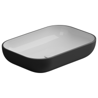 Раковина накладная биколор 60x42 см GSG Ceramic Design Easy EALAVRE60BI000/003, White/Black Matt EALAVRE60BI000/003
