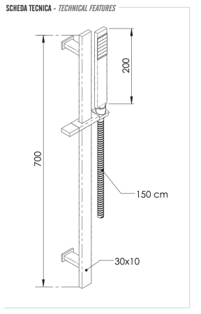Душевая стойка с ручным душем и шлангом Remer 317R317RR 317R317RR