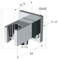 Держатель ручного душа с подключением шланга Remer 337QCFP, черный брашированный хром 337QCFP