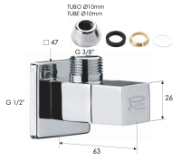 Запорный вентиль 1/2*10 Remer 128S1210 128S1210