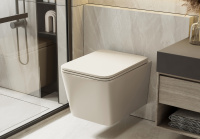 Унитаз ABBER Rechteck AC1201MBE подвесной светло-бежевый матовый, безободковый