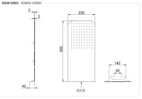 Верхний душ настенный 50x25 см Remer 350UFDX 350UFDx