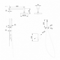 Душевая система ABBER Emotion AF8818NG скрытого монтажа без излива, никель