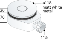 Сифон для душевого поддона OMP Tea Aloha 6261.086.6.XD, белый матовый 6261.086.6.XD
