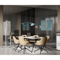 Комплект акуст.панелей, черный войлок, 1200х300х19мм, рейки ЭКОПОЛИМЕР, хром/2шт.