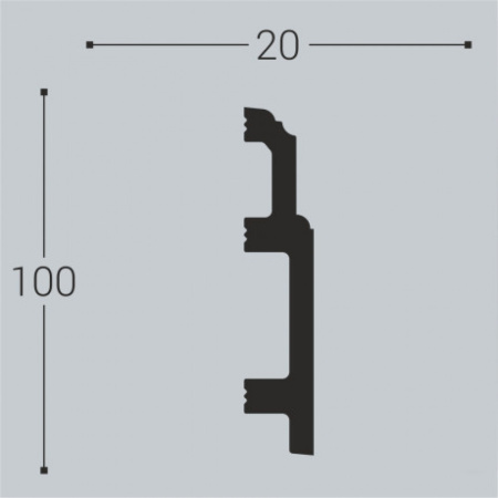 Напольный плинтус Bello Deco П10 100-20 из XPS Polymer