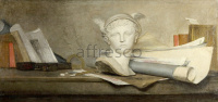 Картина: Jean Baptiste Simeon Chardin, Still life with attributes of the arts